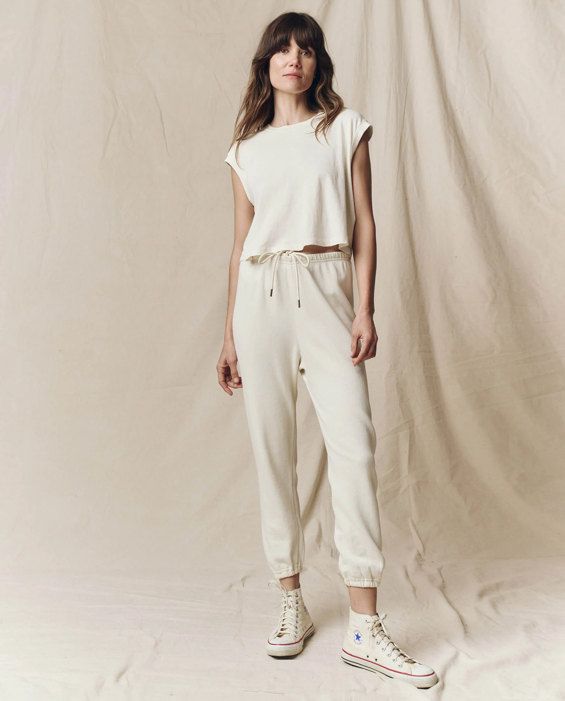 The Stadium Sweatpant. Solid -- Washed White - Image 4